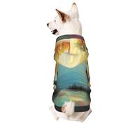Dog Hoodie Sweatshirt for Fall and Winter, Cozy Pet Clothes for Outdoor Activities, A Vibrant River Tie Dye Print Pets wear Hoodies