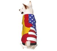 Dog Hoodie Sweatshirt for Fall and Winter, Cozy Pet Clothes for Outdoor Activities, American Spain Flag Tie Dye Print Pets wear Hoodies