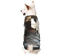 Dog Hoodie Sweatshirt for Fall and Winter, Cozy Pet Clothes for Outdoor Activities, Close up of Magic Watergate Tie Dye Print Pets wear Hoodies