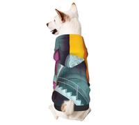 Dog Hoodie Sweatshirt for Fall and Winter, Cozy Pet Clothes for Outdoor Activities, Colorful Architecture Tie Dye Print Pets wear Hoodies