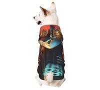Dog Hoodie Sweatshirt for Fall and Winter, Cozy Pet Clothes for Outdoor Activities, Colorful Fish Tie Dye Print Pets wear Hoodies
