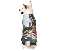 Dog Hoodie Sweatshirt for Fall and Winter, Cozy Pet Clothes for Outdoor Activities, Docking at The Port of The Giant Ship Tie Dye Print Pets wear Hoodies
