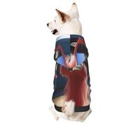 Dog Hoodie Sweatshirt for Fall and Winter, Cozy Pet Clothes for Outdoor Activities, Fashionable Ostrich Tie Dye Print Pets wear Hoodies