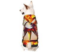 Dog Hoodie Sweatshirt for Fall and Winter, Cozy Pet Clothes for Outdoor Activities, Flame War Horse Tie Dye Print Pets wear Hoodies