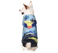 Dog Hoodie Sweatshirt for Fall and Winter, Cozy Pet Clothes for Outdoor Activities, Forest Landscape Tie Dye Print Pets wear Hoodies