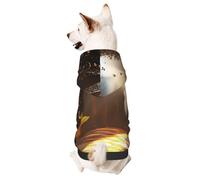 Dog Hoodie Sweatshirt for Fall and Winter, Cozy Pet Clothes for Outdoor Activities, Golden Heavenly Light, Rose Background Tie Dye Print Pets wear Hoodies