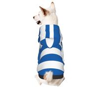 Dog Hoodie Sweatshirt for Fall and Winter, Cozy Pet Clothes for Outdoor Activities, Greek Flag Tie Dye Print Pets wear Hoodies