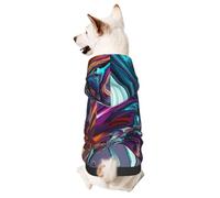Dog Hoodie Sweatshirt for Fall and Winter, Cozy Pet Clothes for Outdoor Activities, Liquid Splashing, Rocket Spacecraft Tie Dye Print Pets wear Hoodies