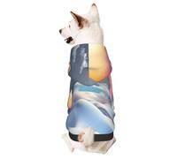 Dog Hoodie Sweatshirt for Fall and Winter, Cozy Pet Clothes for Outdoor Activities, Psychedelic Landscape Tie Dye Print Pets wear Hoodies