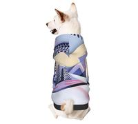 Dog Hoodie Sweatshirt for Fall and Winter, Cozy Pet Clothes for Outdoor Activities, Psychedelic ski Resort Tie Dye Print Pets wear Hoodies