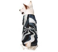 Dog Hoodie Sweatshirt for Fall and Winter, Cozy Pet Clothes for Outdoor Activities, Ripple Shaped White Landscape Tie Dye Print Pets wear Hoodies