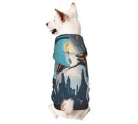 Dog Hoodie Sweatshirt for Fall and Winter, Cozy Pet Clothes for Outdoor Activities, Science Fiction Illustration Tie Dye Print Pets wear Hoodies