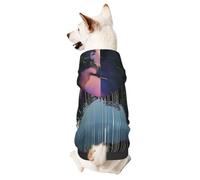 Dog Hoodie Sweatshirt for Fall and Winter, Cozy Pet Clothes for Outdoor Activities, Sky Forest Background Tie Dye Print Pets wear Hoodies