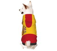 Dog Hoodie Sweatshirt for Fall and Winter, Cozy Pet Clothes for Outdoor Activities, Spanish Flag Tie Dye Print Pets wear Hoodies