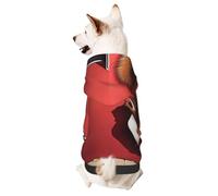 Dog Hoodie Sweatshirt for Fall and Winter, Cozy Pet Clothes for Outdoor Activities, Squirrels Under The Red City Wall Tie Dye Print Pets wear Hoodies