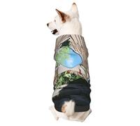Dog Hoodie Sweatshirt for Fall and Winter, Cozy Pet Clothes for Outdoor Activities, The Birds in The Small Town Tie Dye Print Pets wear Hoodies