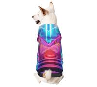 Dog Hoodie Sweatshirt for Fall and Winter, Cozy Pet Clothes for Outdoor Activities, The Gate of Futurism Tie Dye Print Pets wear Hoodies