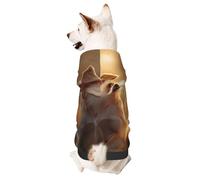Dog Hoodie Sweatshirt for Fall and Winter, Cozy Pet Clothes for Outdoor Activities, The Little Dog Standing on The Grass Under The Sunset Tie Dye Print Pets wear Hoodies
