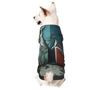 Dog Hoodie Sweatshirt for Fall and Winter, Cozy Pet Clothes for Outdoor Activities, The Shark in The Background of The Old Kitchen Tie Dye Print Pets wear Hoodies