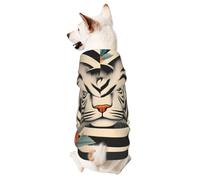 Dog Hoodie Sweatshirt for Fall and Winter, Cozy Pet Clothes for Outdoor Activities, The Tiger with Zebra Pattern Tie Dye Print Pets wear Hoodies