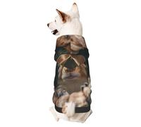 Dog Hoodie Sweatshirt for Fall and Winter, Cozy Pet Clothes for Outdoor Activities, Tree Hole Squirrel Tie Dye Print Pets wear Hoodies