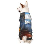 Dog Hoodie Sweatshirt for Fall and Winter, Cozy Pet Clothes for Outdoor Activities, Underwater Temple and Fish Tie Dye Print Pets wear Hoodies