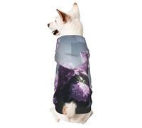 Dog Hoodie Sweatshirt for Fall and Winter, Cozy Pet Clothes for Outdoor Activities, Violet Flowers in The Church Tie Dye Print Pets wear Hoodies