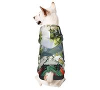 Dog Hoodie Sweatshirt for Fall and Winter, Cozy Pet Clothes for Outdoor Activities, Virtual LandscapePainting Tie Dye Print Pets wear Hoodies