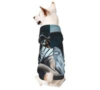 Dog Hoodie Sweatshirt for Fall and Winter, Cozy Pet Clothes for Outdoor Activities, White Tiger Portrait Tie Dye Print Pets wear Hoodies