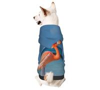 Dog Hoodie Warm Dog Sweater Shirt Dogs Clothes for Small Pet Winter Coat Beach Flamingo Pet Sweatshirt with Hat Puppy Pullover Jacket Medium
