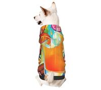 Dog Hoodie Warm Dog Sweater Shirt Dogs Clothes for Small Pet Winter Coat Happy Hour Pet Sweatshirt with Hat Puppy Pullover Jacket Large