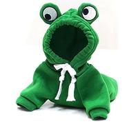 Dog Hoodies Cat Clothes Autumn Winter Sweatshirts Teddy Bulldog Bulldog Clothing Can Transform Into Frog Elk Mouse (Green Frog,XS)