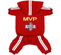 Dog Hoodies Dog Clothes Apparel 4 Legs Jumpsuit Football MVP Fleece Sweater Winter Sweat Shirt Warm Cotton Hoodie for Small Dog Medium Large Dog Cat Red L