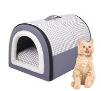 Dog House Bed, Semi Closed Cat Cave Bed, Inner Cat, Freestanding Pet Hideaway with Removable Washable Cushion, Freestanding Splashproof Pet Bed Tent for Small Dogs Cats