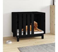 Dog House Black 70x50x62 cm Solid Wood Pine,Outdoor Indoor Pet Puppy Dog House,Home Shelter Kennel Pet Shelter Animals & Pet Supplies