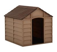 Dog House Brown 71x71.5x68cm PP Polypropylene UV-Resistant Small Outdoor Indoor