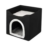 Dog House - Foldable Pet Rooster, Warm Cat Cave | Soft Repugnation, Double Layer Pet Bed, Interior Shelter, Comfortable Rest Space, Nid