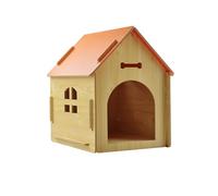 Dog House Indoor for Small Dogs or Cats, Cozy Wooden Design, Small Indoor Bed House, with Air Vents and Elevated Floor Warm Dog Cave,C,58 * 44 * 59cm