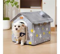 Dog House Indoor Memory Sponge, Foldable Dog House Kennel Bed Mat with Cushion for Small Medium Large Dogs Cats, Winter Warm Cat Nest Puppy Cave Sofa Pet Products (Grey, XL)