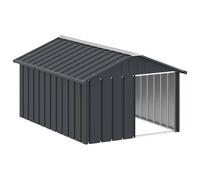 Dog House Kennel Anthracite/Grey 116.5x103x81.5 cm/116.5x153x81.5 cm vidaXL