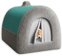Dog House Large Dog Bed, Anti Anxiety Pet Cave (L:79x60x59cm,Blue-B)