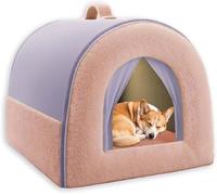 Dog House Large Dog Bed, Anti Anxiety Pet Cave (L:79x60x59cm,Purple-B)