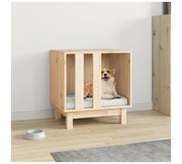 Dog House Natural Solid Pine Wood 50x40x52 cm Modern Indoor Rectangular Durable