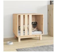 Dog House Natural Solid Pine Wood Indoor 60x45x57 cm Modern Rectangular Durable