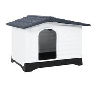 (Blue, white, black) vidaXL Dog House Polypropylene Pet Carrier Animal Supply Kennel Cage Blue/Grey