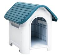 (blue) vidaXL Dog House Polypropylene Pet Carrier Animal Supply Kennel Cage Blue/Grey
