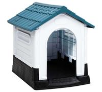Dog House Polypropylene Pet Carrier Animal Supply Kennel Cage Blue/Grey vidaXL