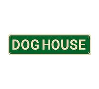 Dog House Sign, Dog Decor Dog Sign Dog Lover Gift, Funny Wall Decor for Home/Man Cave, Quality Metal Signs 16x4 Inch