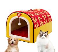 Dog House | Soft Warm Nest Tent with Cushion - Enclosed Warm Cat Dog Bed House | for Cat Kitten Puppy Bunny Small Animals Play Camping