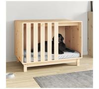 Dog House Solid Pine Wood Waxed Natural 90x60x67 cm Indoor Modern Rectangular XL